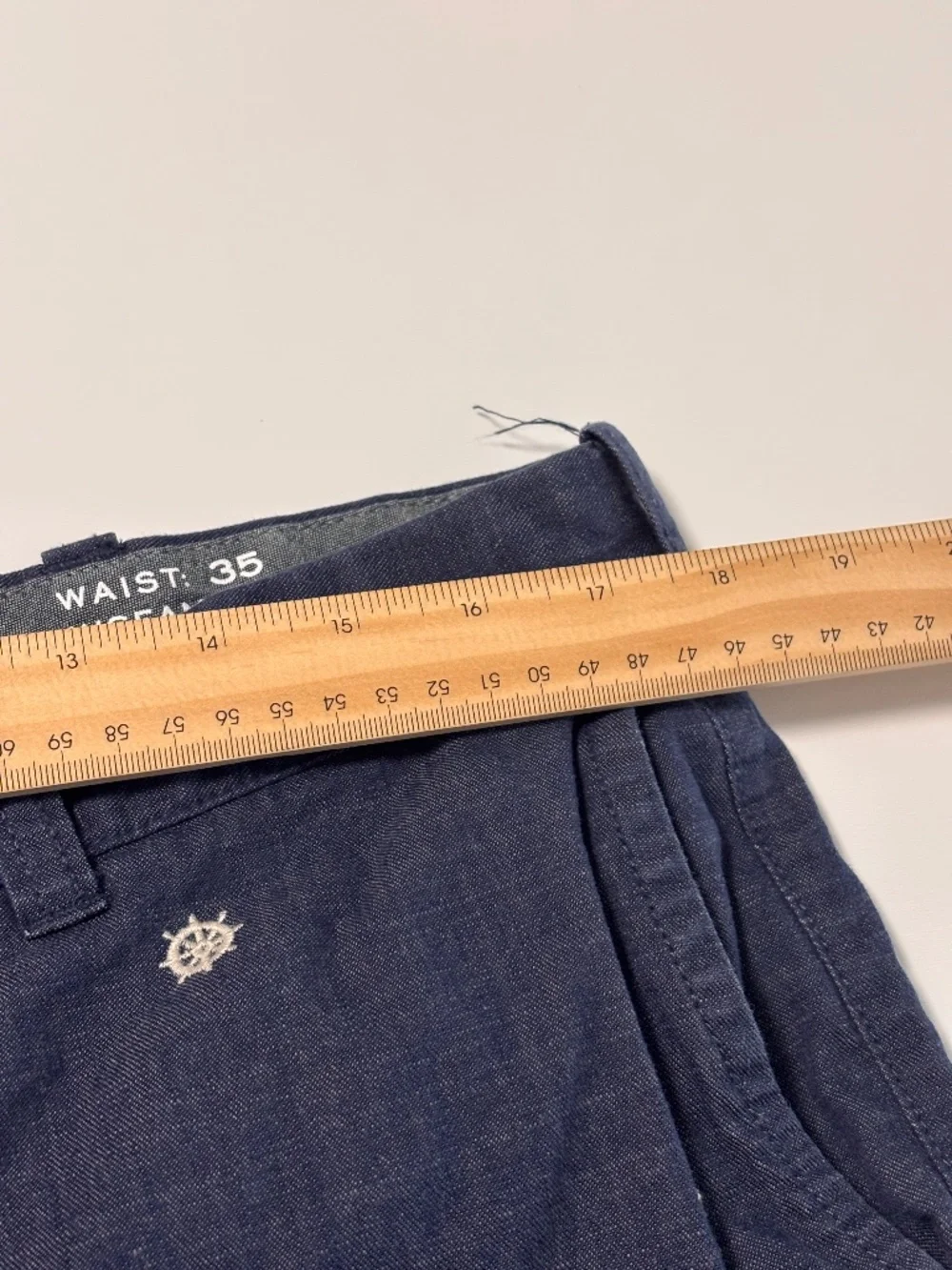 Mens Navy J.Crew Chino Short with Boat Helm Embroidery Size 35